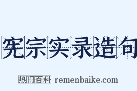 宪宗实录造句是什么意思的图片
